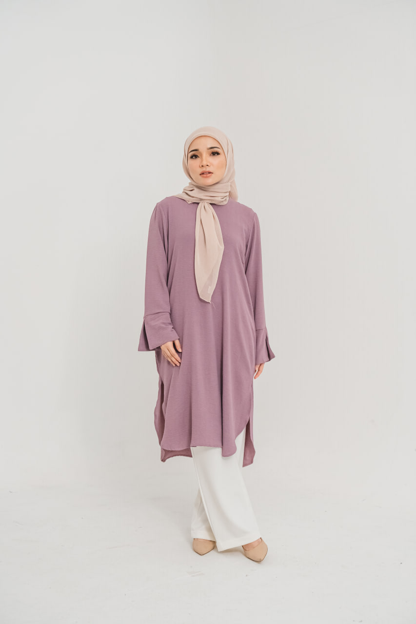 EIREEN IRONLESS TUNIC ORCHID