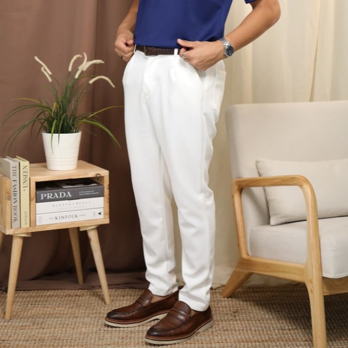 EMRAN RELAXED FIT PANTS WHITE